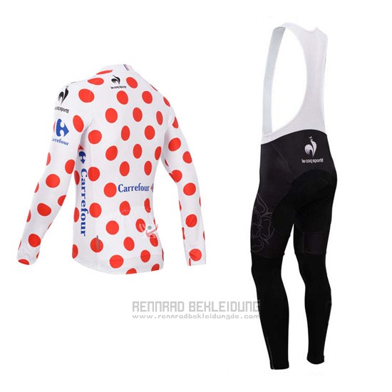 2014 Fahrradbekleidung Tour de France Wei und Rot  Trikot Langarm und Tragerhose
